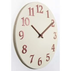 12" Vogue Wall Clock White/Rose Gold - Infinity Instruments