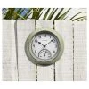 8.5" Outdoor / Indoor Wall Clock with Thermometer - Rustic Weathered Green Finish - Acurite -Glas24 Shop unnamed file 1119