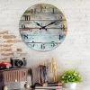Round Rustic Wooden Wall Clock Blue - Stonebriar Collection -Glas24 Shop unnamed file 1150