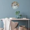 Round Rustic Wooden Wall Clock Blue - Stonebriar Collection -Glas24 Shop unnamed file 1152