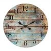 Round Rustic Wooden Wall Clock Blue - Stonebriar Collection -Glas24 Shop unnamed file 1154