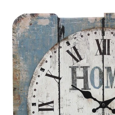 unnamed-file-1170.jpg 15.7" x 15.7" Decorative Farmhouse Wooden Wall Clock Blue/White - Stonebriar Collection -Glas24 Shop unnamed file 1170