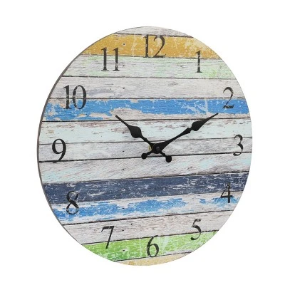 unnamed-file-1181.jpg 14" Round Wooden Wall Clock Blue/White - Stonebriar Collection -Glas24 Shop unnamed file 1181