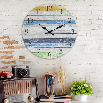 unnamed-file-1184.jpg 14" Round Wooden Wall Clock Blue/White - Stonebriar Collection -Glas24 Shop unnamed file 1184