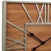 River Parks Studio Caser Silver Metal and Brown Wood 23 1/2" Square Wall Clock -Glas24 Shop unnamed file 1189