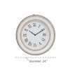 Olivia & May 24" x 24" Large Round Metal and Wood Wall Clock with Roman Numerals White/Gray - Olivia & May -Glas24 Shop unnamed file 1228