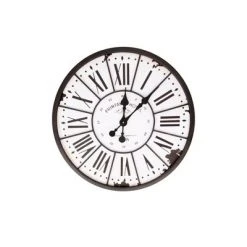24" Round Metal & Wood Wall Clock White - 3R Studios