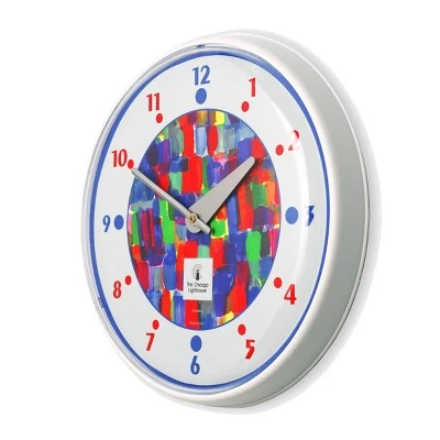 unnamed-file-1299.jpg The Chicago Lighthouse 12.75" x 1.5" Watercolor Paints Children's Decorative Wall Clock White Frame - By Chicago Lighthouse -Glas24 Shop unnamed file 1299