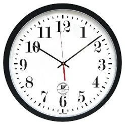 The Chicago Lighthouse Chicago Lighthouse Atomic Slimline Contemporary Clock 16-1/2" Black 67403302