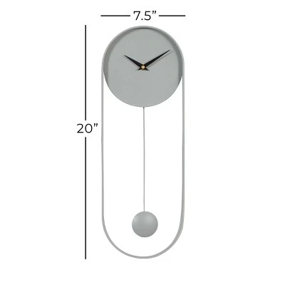 unnamed-file-1361.jpg 20" x 7.5" Oval Metal Pendulum Wall Clock - Olivia & May Pink -Glas24 Shop unnamed file 1361