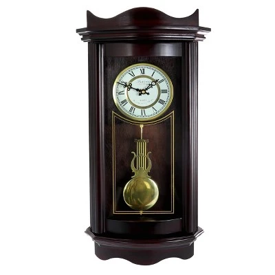 unnamed-file-1392.jpg Bedford Clocks Bedford Clock Collection 25 Inch Chiming Pendulum Wall Clock in Weathered Chocolate Cherry Finish -Glas24 Shop unnamed file 1392