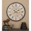 Olivia & May 32" Round Rustic Iron and Wood Antique Roman Numeral Wall Clock Black - Olivia & May -Glas24 Shop unnamed file 1395