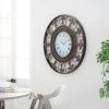 Olivia & May 38" x 38" Traditional Large Round Metal Fleur De Lis Wall Clock with Roman Numerals Brown - Olivia & May -Glas24 Shop unnamed file 1434