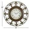 Olivia & May 38" x 38" Traditional Large Round Metal Fleur De Lis Wall Clock with Roman Numerals Brown - Olivia & May 3 Olivia & May 38" x 38" Traditional Large Round Metal Fleur De Lis Wall Clock with Roman Numerals Brown - Olivia & May -Glas24 Shop unnamed file 1435