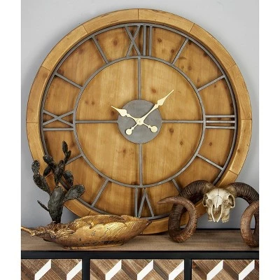 unnamed-file-1454.jpg Olivia & May 40" Natural Iron and Cypress Wood Round Wall Clock - Olivia & May -Glas24 Shop unnamed file 1454