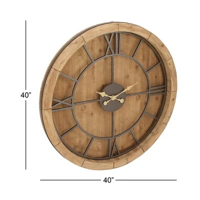 unnamed-file-1455.jpg Olivia & May 40" Natural Iron and Cypress Wood Round Wall Clock - Olivia & May -Glas24 Shop unnamed file 1455