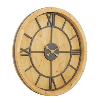 unnamed-file-1458.jpg Olivia & May 40" Natural Iron and Cypress Wood Round Wall Clock - Olivia & May -Glas24 Shop unnamed file 1458