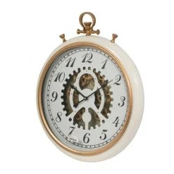 A&B Home 20.5" Urban Industrial Wall Clock White Gold - A&B Home