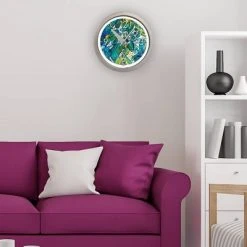 14.5" Artist Series Diane Rakocy Up Close Decorative Clock Silver - The Chicago Lighthouse