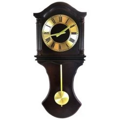 Bedford Clocks Bedford Clock Collection 27.5 Inch Wall Clock with Pendulum and Chimes in Brown
