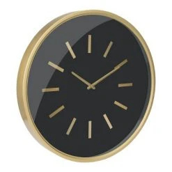 20" Solid Face Wall Clock Black/Gold - Stonebriar Collection