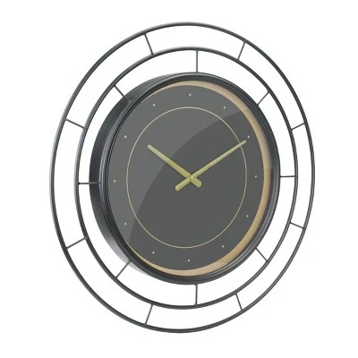 unnamed-file-1769.jpg 27.5" Wall Clock with Concentric Wires Black/Gold - Stonebriar Collection -Glas24 Shop unnamed file 1769