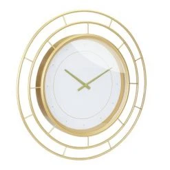 27.5" Wall Clock with Concentric Wires White/Gold - Stonebriar Collection