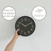 Quickway Imports Classic Plastic Home Decor Wall Clock For Living Room, Kitchen, or Dining Room, Black Face with White Numbers -Glas24 Shop unnamed file 1854