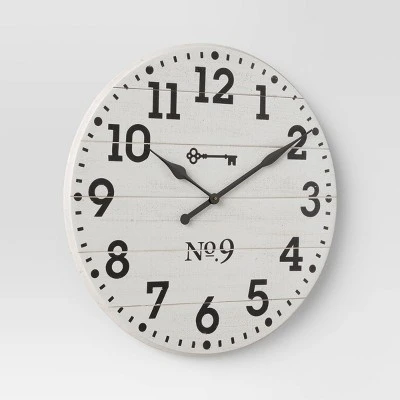unnamed-file-218.jpg 26" Farmhouse Wood Wall Clock White - Threshold™ -Glas24 Shop unnamed file 218