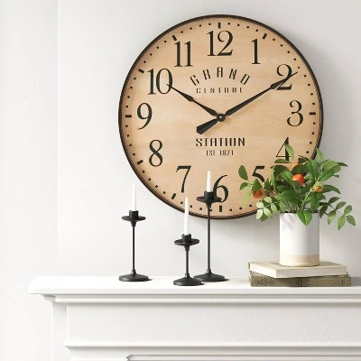 unnamed-file-219.jpg 26" Grand Central Station Wall Clock Tan/Black - Threshold™ -Glas24 Shop unnamed file 219