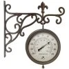 Infinity Instruments 20079AB-4430 Beauregard Decorative Outdoor Hanging Wall Clock and Thermometer Combo with Hanging Bracket, Antique/Vintage Copper -Glas24 Shop unnamed file 221
