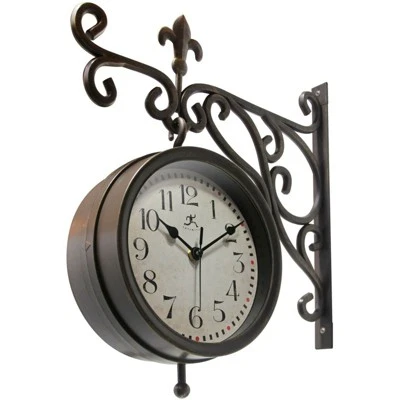 unnamed-file-222.jpg Infinity Instruments 20079AB-4430 Beauregard Decorative Outdoor Hanging Wall Clock and Thermometer Combo with Hanging Bracket, Antique/Vintage Copper -Glas24 Shop unnamed file 222