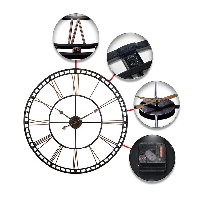 unnamed-file-236.jpg Infinity Instruments 14692 Lightweight 39 Inch Oversized XXL Metal Indoor Home Room or Office Antique Wall Mounted Clock with Quartz Mechanism, Bronze -Glas24 Shop unnamed file 236