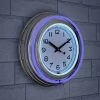 Hastings Home Round Neon Wall Clock - 14", Blue -Glas24 Shop unnamed file 2415