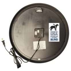 14.5" Corded Electric Contemporary Body Wall Clock Black - The Chicago Lighthouse