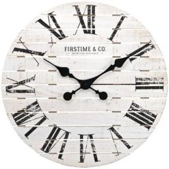 18" Shiplap Farmhouse Wall Clock - FirsTime Gray