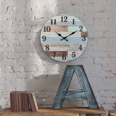 unnamed-file-286.jpg Coastal Worn Wood Wall Clock Blue/White - Stonebriar Collection -Glas24 Shop unnamed file 286