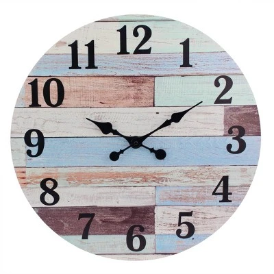 unnamed-file-290.jpg Coastal Worn Wood Wall Clock Blue/White - Stonebriar Collection -Glas24 Shop unnamed file 290
