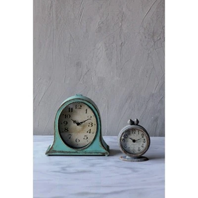 unnamed-file-3304.jpg 9.5" x 8.5" Metal Mantel Clock Aqua - 3R Studios -Glas24 Shop unnamed file 3304