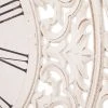 24" Distressed Ornate Wood Carved Wall Clock White - Patton Wall Decor -Glas24 Shop unnamed file 332