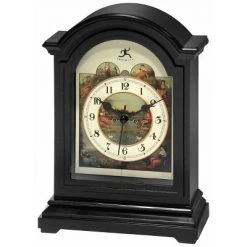 9" Old World Map Tabletop Clock Black - Infinity Instruments