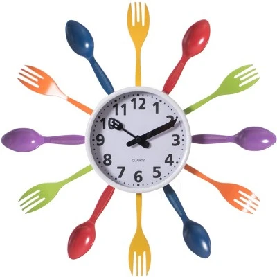unnamed-file-3435.jpg Quickway Imports Decorative 3D Cutlery Utensil Spoon and Fork Wall Clock for Kitchen, Playroom or Bedroom -Glas24 Shop unnamed file 3435