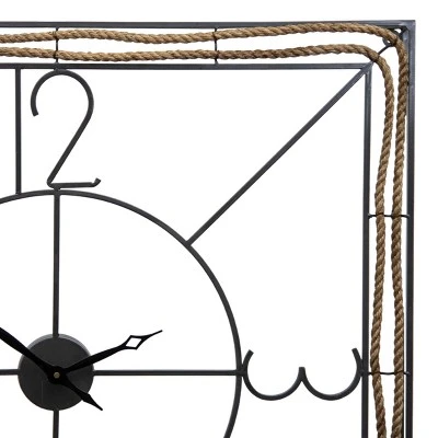 unnamed-file-3442.jpg Gray Metal & Jute Wall Clock - Foreside Home & Garden -Glas24 Shop unnamed file 3442
