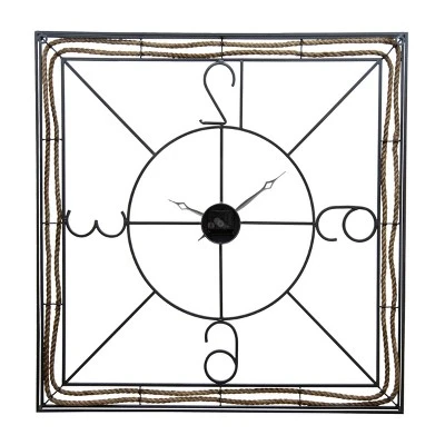 unnamed-file-3443.jpg Gray Metal & Jute Wall Clock - Foreside Home & Garden -Glas24 Shop unnamed file 3443