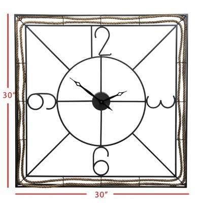 unnamed-file-3445.jpg Gray Metal & Jute Wall Clock - Foreside Home & Garden -Glas24 Shop unnamed file 3445