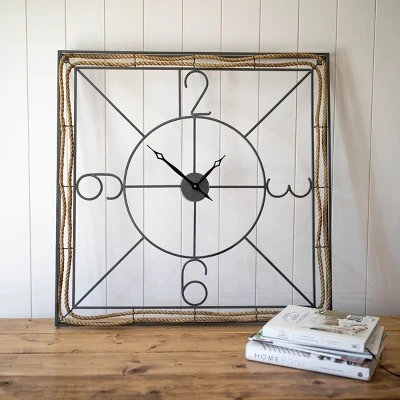 unnamed-file-3447.jpg Gray Metal & Jute Wall Clock - Foreside Home & Garden -Glas24 Shop unnamed file 3447