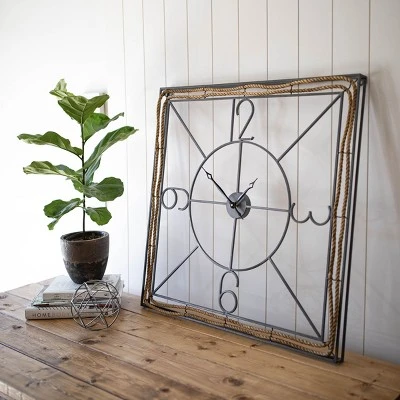 unnamed-file-3448.jpg Gray Metal & Jute Wall Clock - Foreside Home & Garden -Glas24 Shop unnamed file 3448