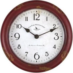 Patina Farmhouse Wall Clock Red - FirsTime