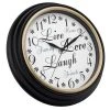 12" Inspirational Live, Love, Laugh Wall Clock Black Frame and White Dial - Westclox -Glas24 Shop unnamed file 401