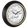 12" Inspirational Live, Love, Laugh Wall Clock Black Frame and White Dial - Westclox -Glas24 Shop unnamed file 402